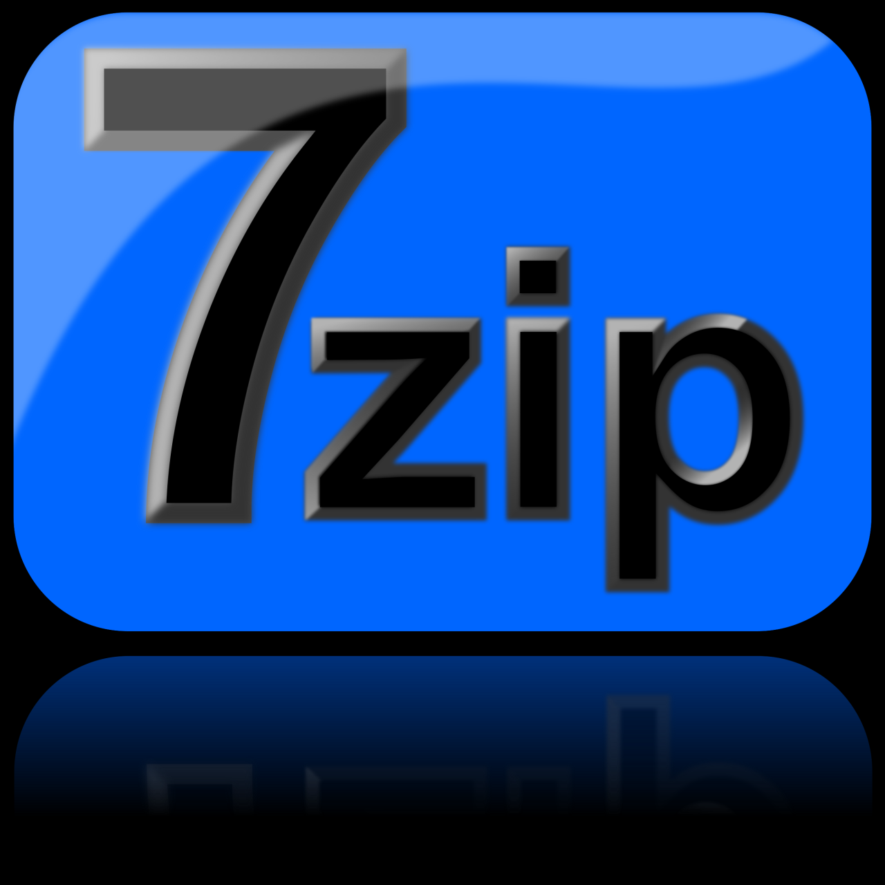 Clipart - 7zip Glossy Extrude Blue Clipart - 7zip Glossy Extrude Blue