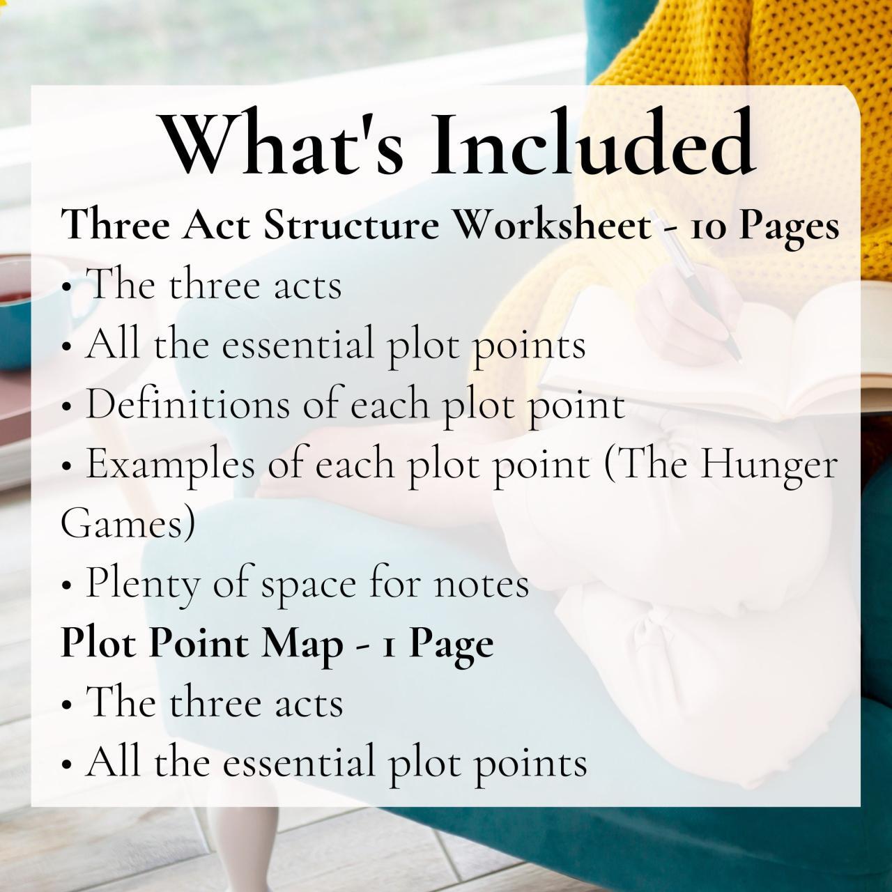 Three Act Structure Bundle - Plotting Worksheet, Three Act Structure ...