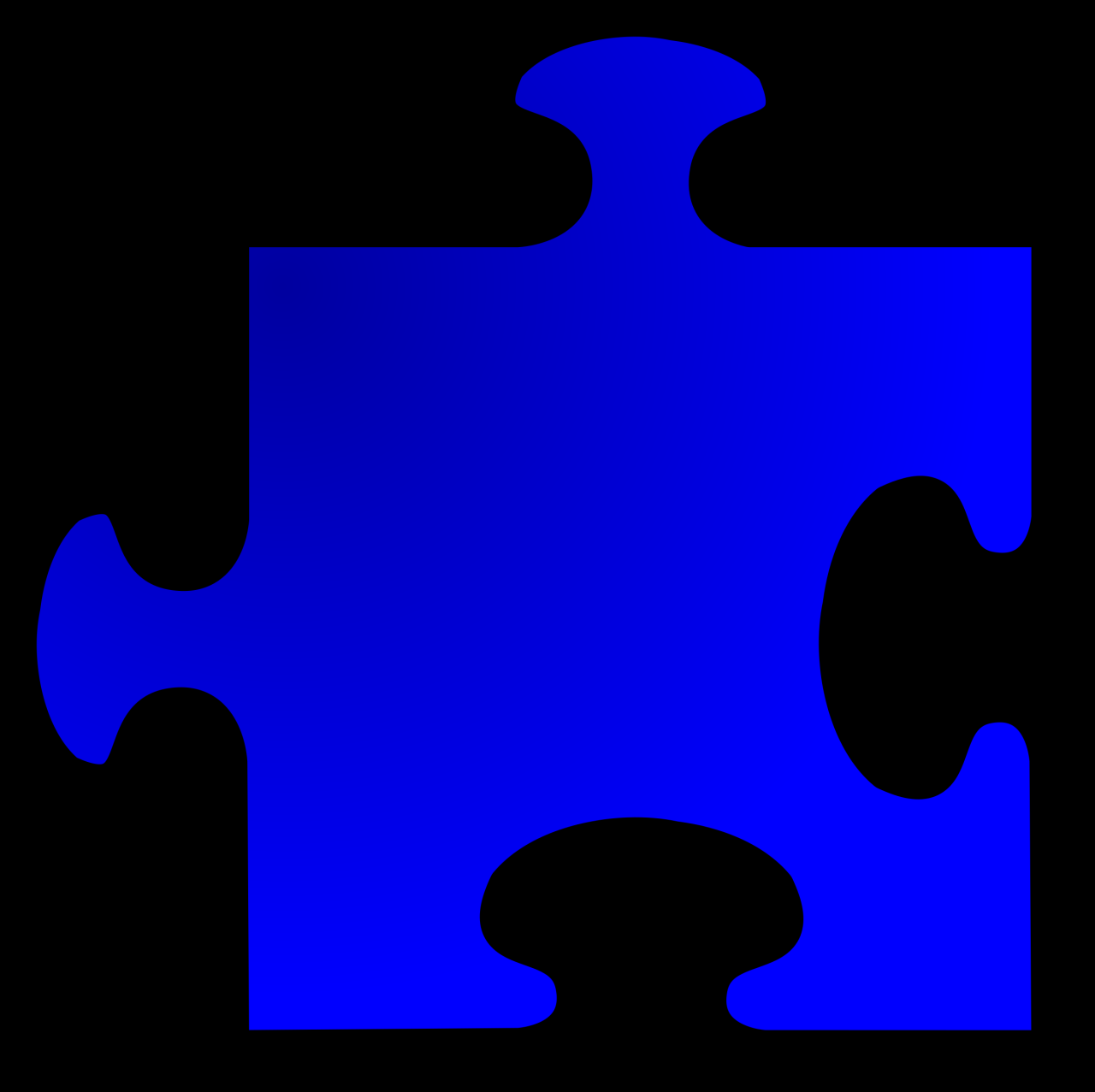 Clipart - Blue Jigsaw piece 12 Clipart - Blue Jigsaw piece 12